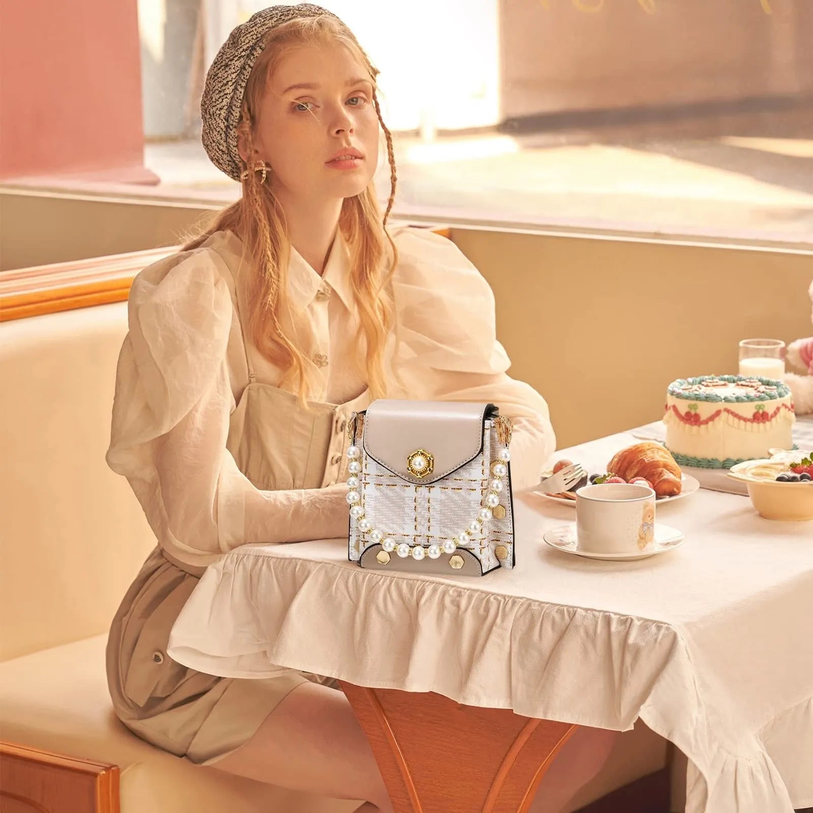 Fashion Women'S Crossbody Bag Girl'S Cute Princess Wallet Classic Shoulder Bag Summer Pearl Chain Phone Bag - Bellarte Enchanté Fashion Women'S Crossbody Bag Girl'S Cute Princess Wallet Classic Shoulder Bag Summer Pearl Chain Phone Bag